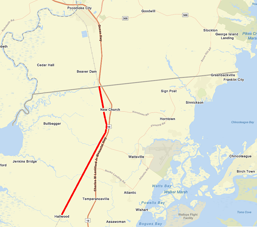 the Bay Coast Railroad ceased operations on April 30, 2018, but the Delmarva Central Railroad now provides service north of Hallwood to Pocomoke City, Maryland