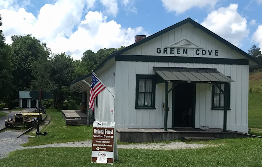 the Green Cove station is the only original train station remaining on the Virginia Creeper trail