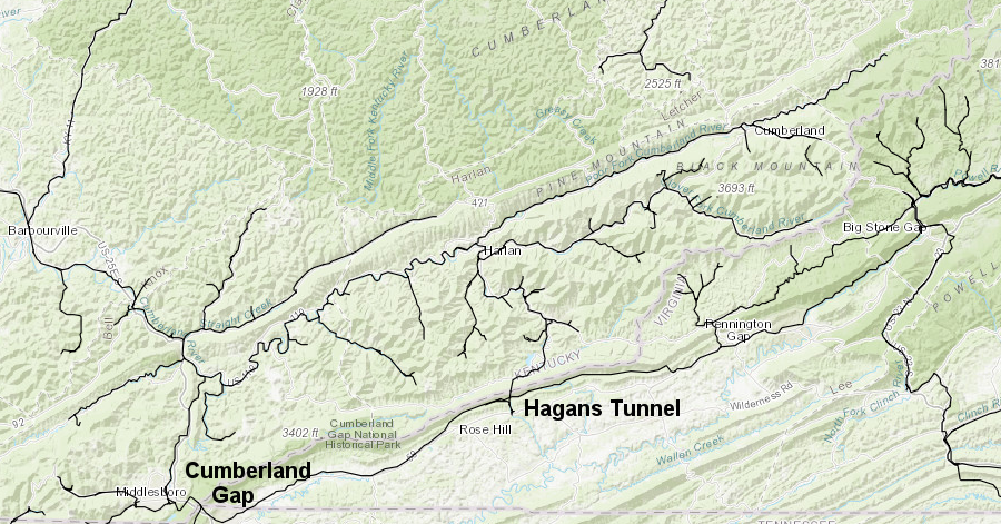 starting in 1930, Hagans Tunnel provided a more-direct connection than the Cumberland Gap tunnel for the L&N to ship Virginia coal to the Ohio River
