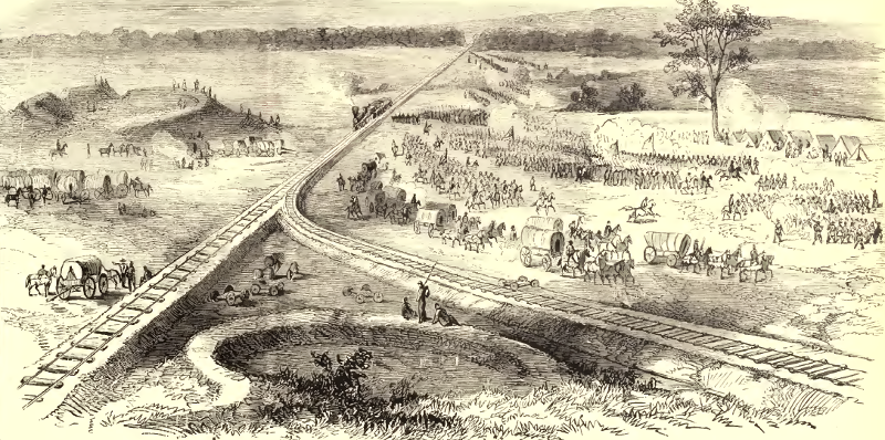 General Hooker's army marches past Manassas Junction, June 1863