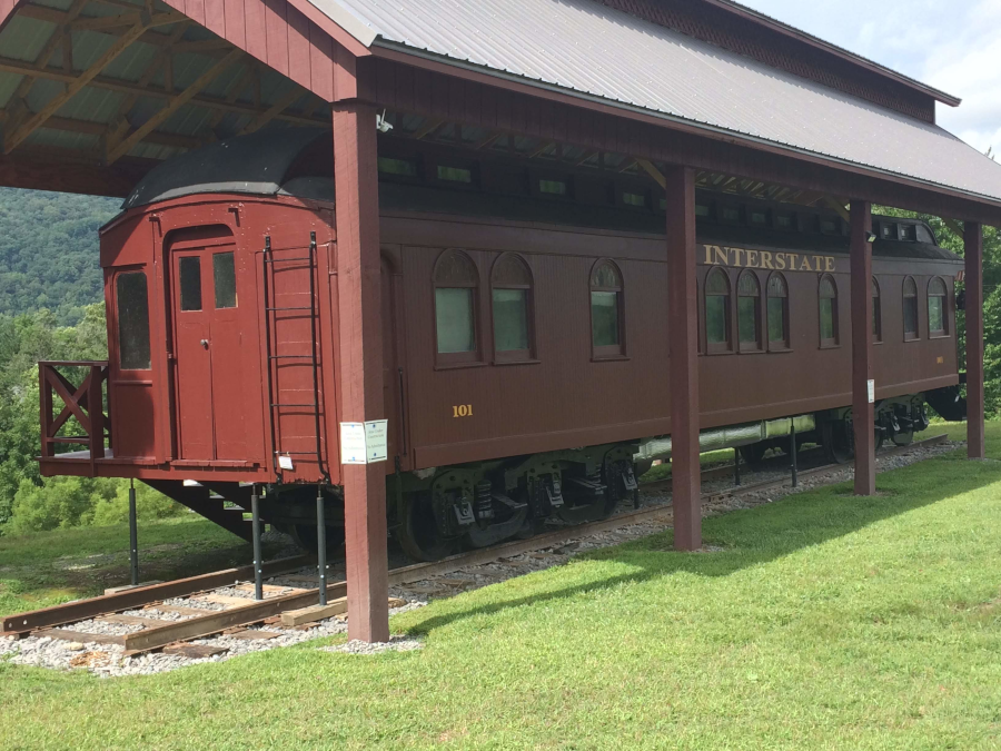 an Interstate Railroad car has been preserved in Big Stone Gap