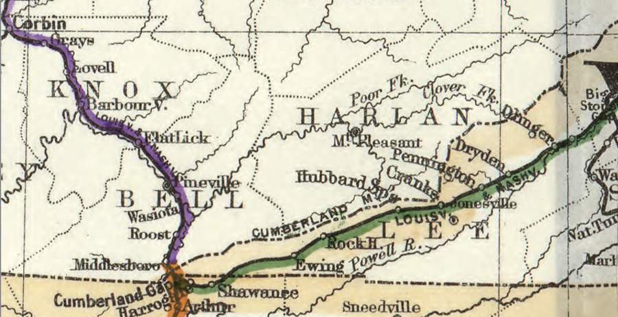 the Louisville & Nashville (L&N) Railroad chose to build south from Pineville to Middlesboro, and waited 15 more years before building northeast along the Cumberland River