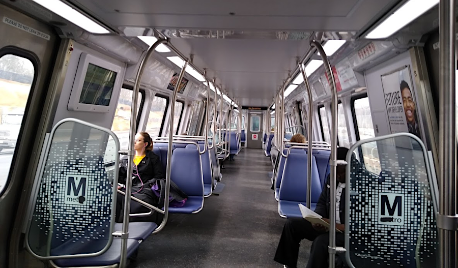 inside a Metrorail car
