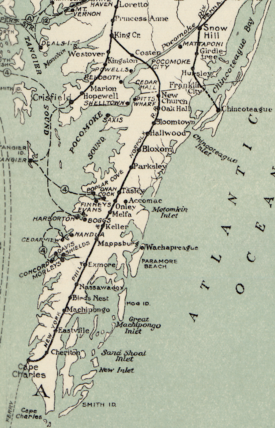 the New York, Philadelphia and Norfolk Railroad reached Cape Charles in Northampton County