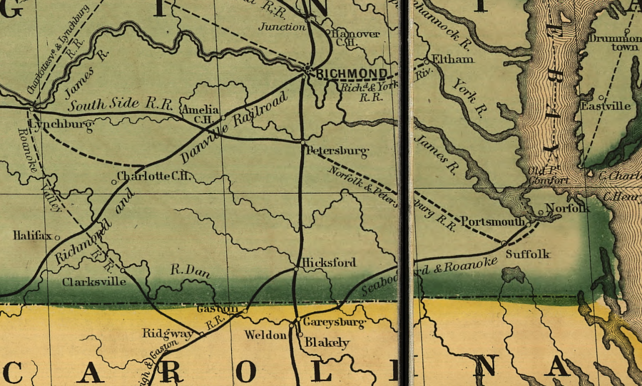 the Norfolk and Petersburg Railroad was completed before the Civil War