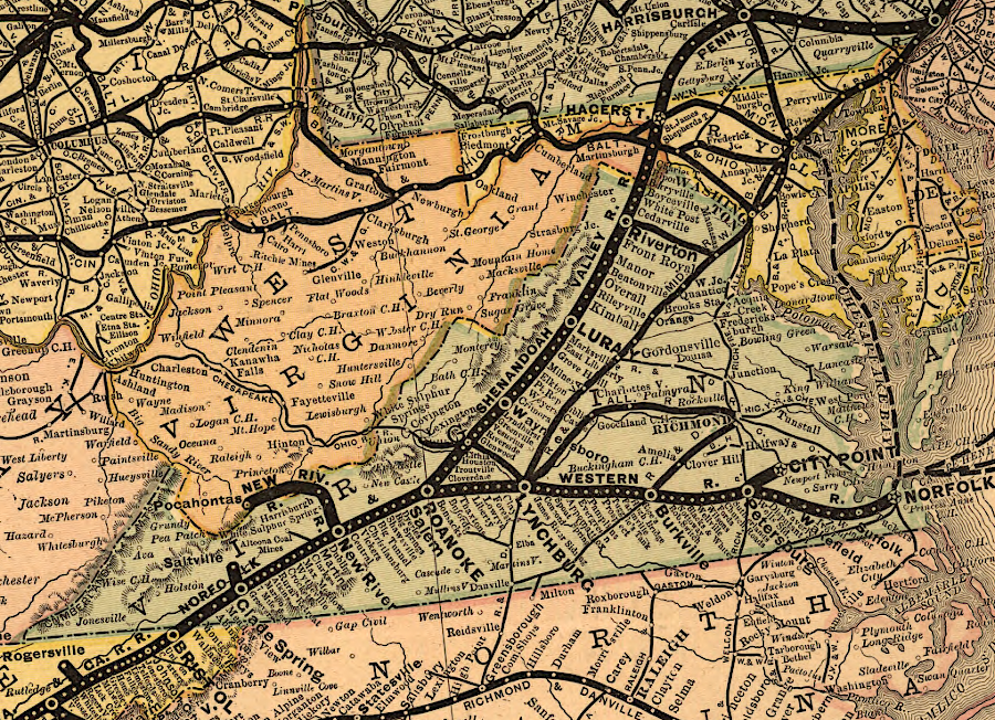 Norfolk and Western Railroad in 1882