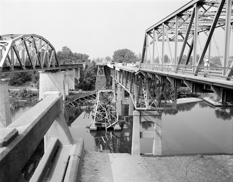 the 1892 bridge constructed by the Alexandria and Fredericksburg Railway was converted to a highway bridge in 1914, and lasted until Hurricane Agnes in 1972