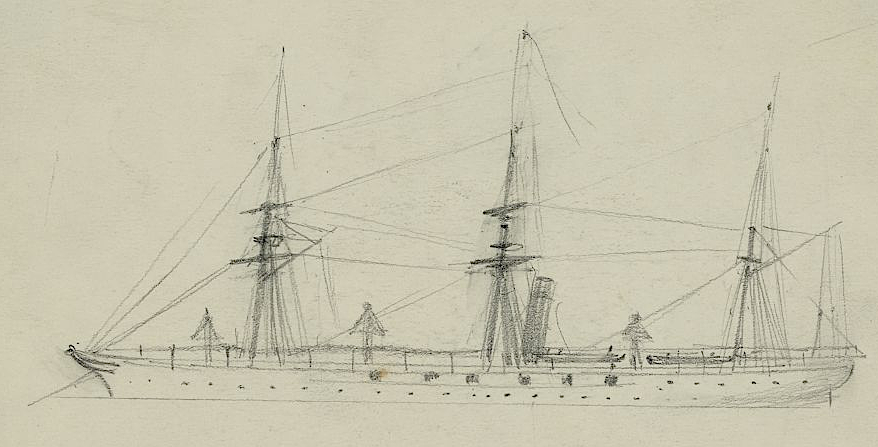 the USS Pawnee was hit nine times by Confederate shells as it attacked Aquia Landing in 1861