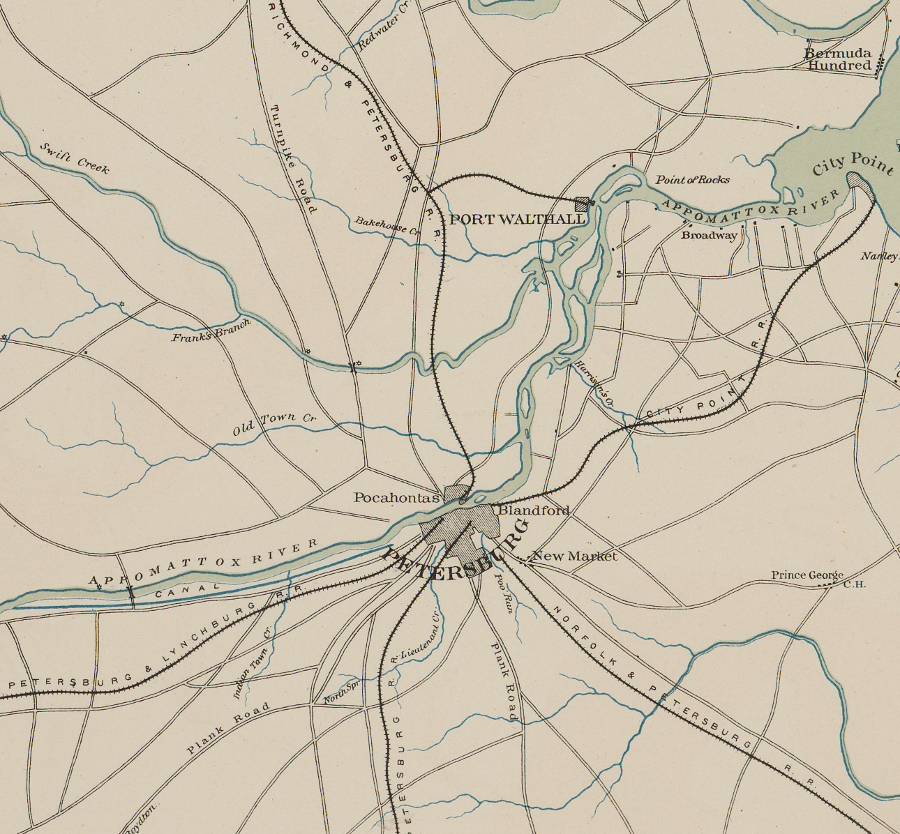 five railroads connected with Petersburg prior to the Civil War