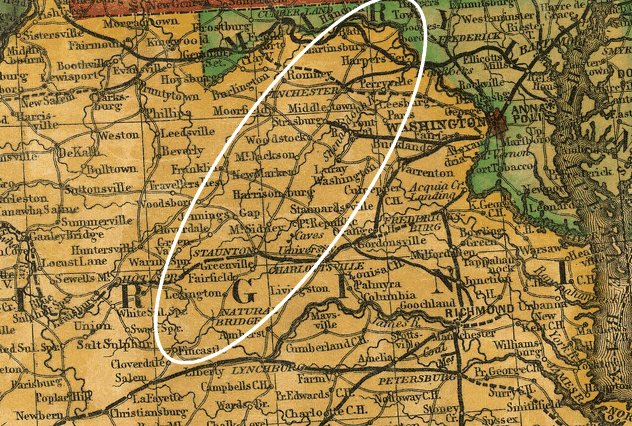 railroads in Shenandoah Valley, 1855