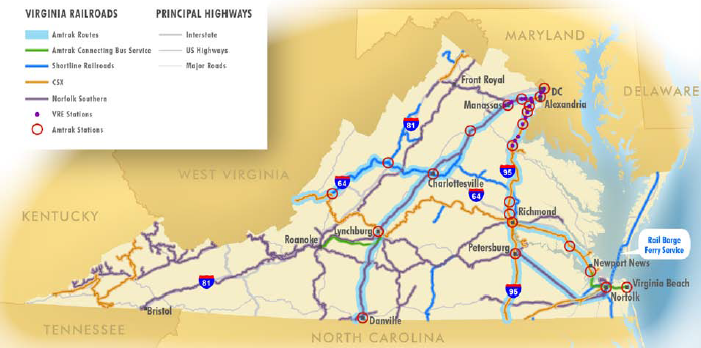 railroads in Virginia, 2013