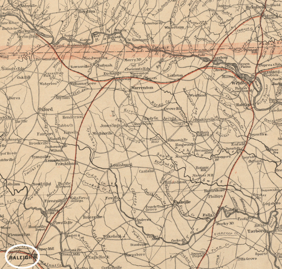 railroads connected Raleigh and Virginia ports before the start of the Civil War