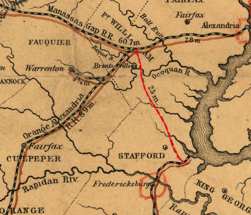 the Manassas Gap Railroad was granted authority in 1856 to extend northwest to Manassas Junction