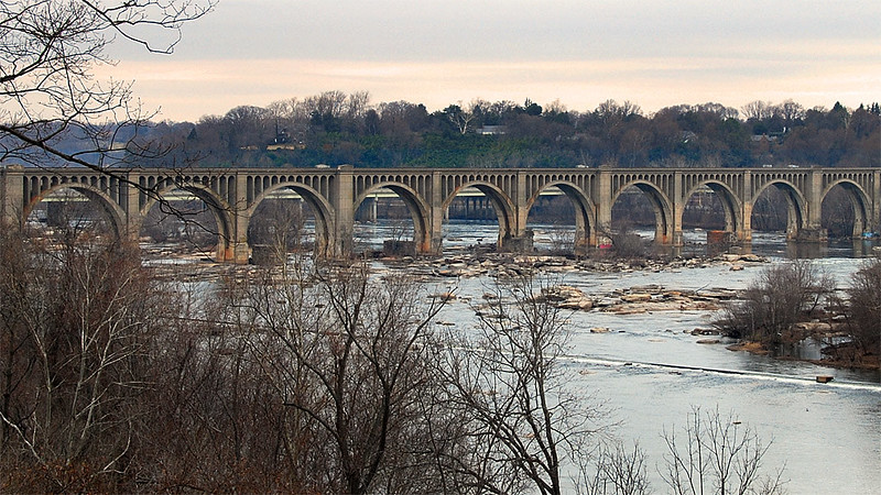 the new Richmond, Fredericksburg and Potomac Railroad and the Atlantic Coast Line bridge opened in 1919