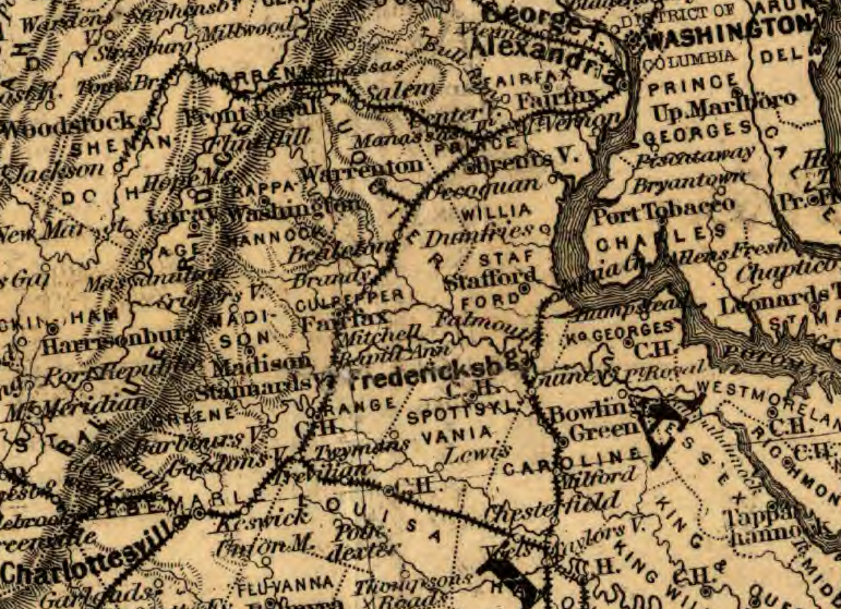 the railroad gap between Fredericksburg and Alexandria was finally closed in 1872