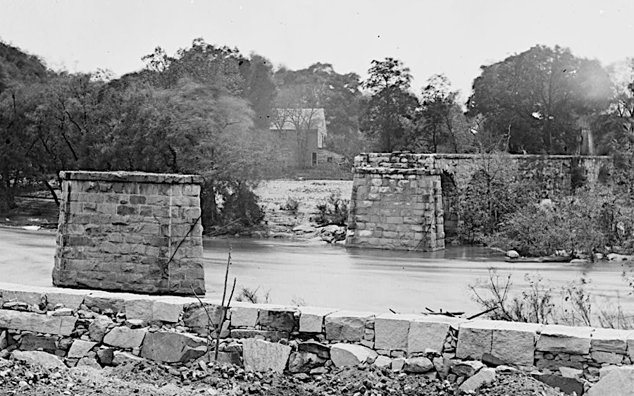 the Richmond and Danville Railroad bridge over the James River was destroyed in the evacuation fire on the night of April 2, 1865