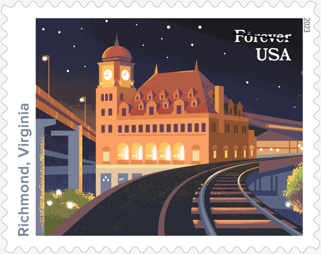 Main Street Station  in Richmond was celebrated on a postage stamp in 2023