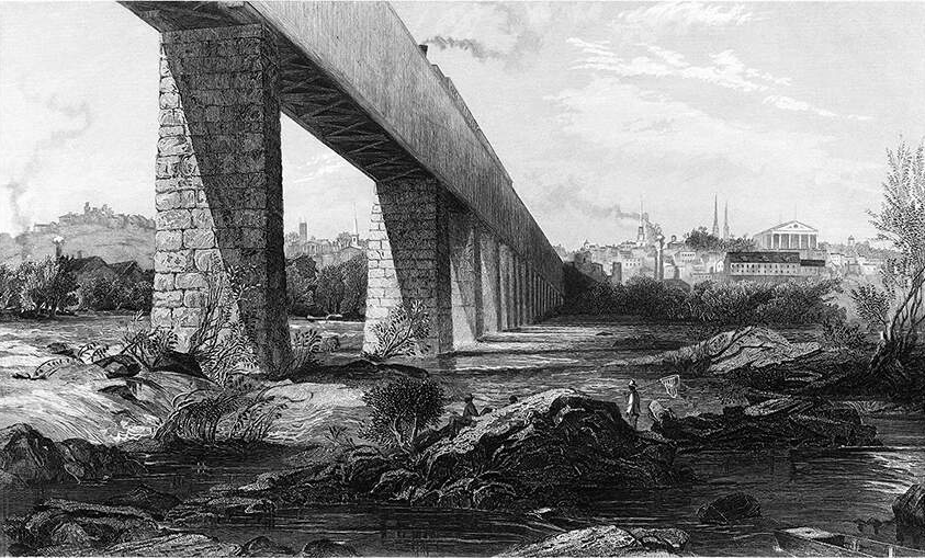 bridge of the Richmond and Petersburg Railroad crossing the James River, as rebuilt after the Civil War
