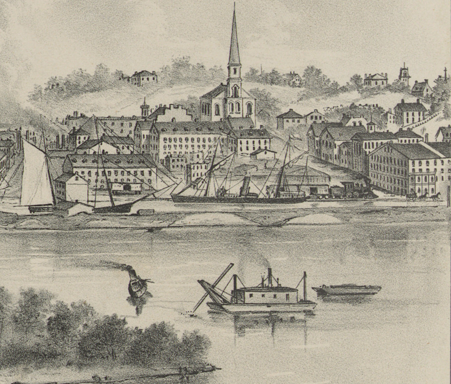 a train of the Richmond, York River and Chesapeake Railroad heading east from Richmond in 1876