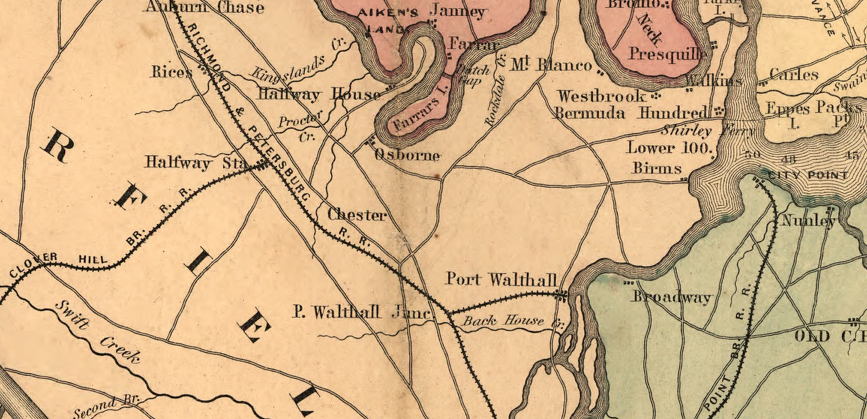 the rail connection to Port Walthall helped Richmond compete with Petersburg's railroad connection to City Point