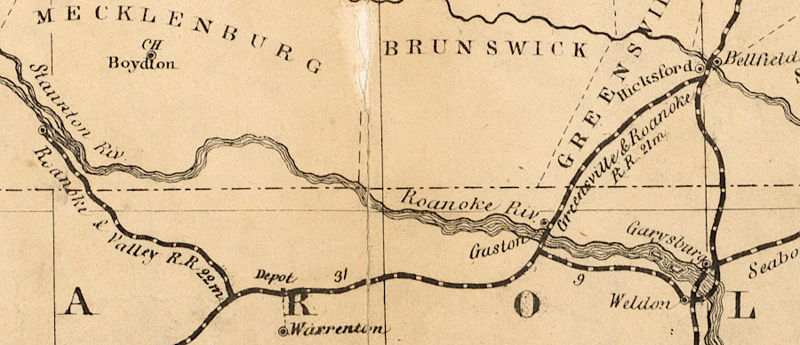 the Roanoke Valley Railroad was authorized in 1858 to build an extension north to the Richmond and Danville Railroad at Keysville