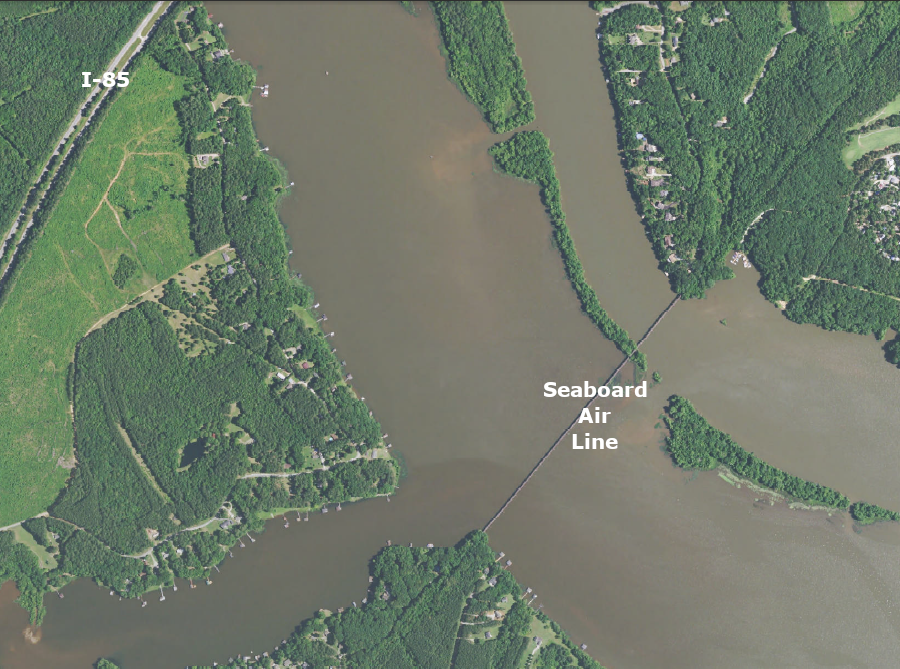 the Seaboard Air Line rebuilt its Roanoke River bridge when Gaston Dam was completed in 1963