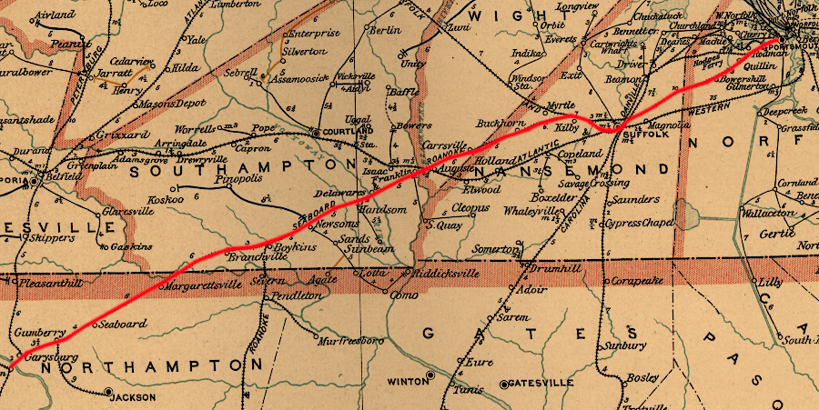 Seaboard and Roanoke Railroad in 1896