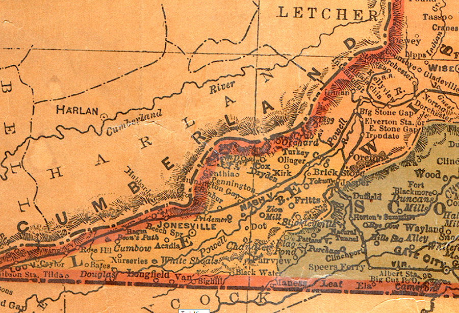 Southwest Virginia railroads in 1902, before the Clinchfield