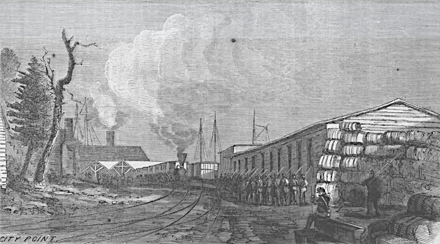 the US Military Railroad at City Point relied upon ships to deliver supplies to the James River wharves