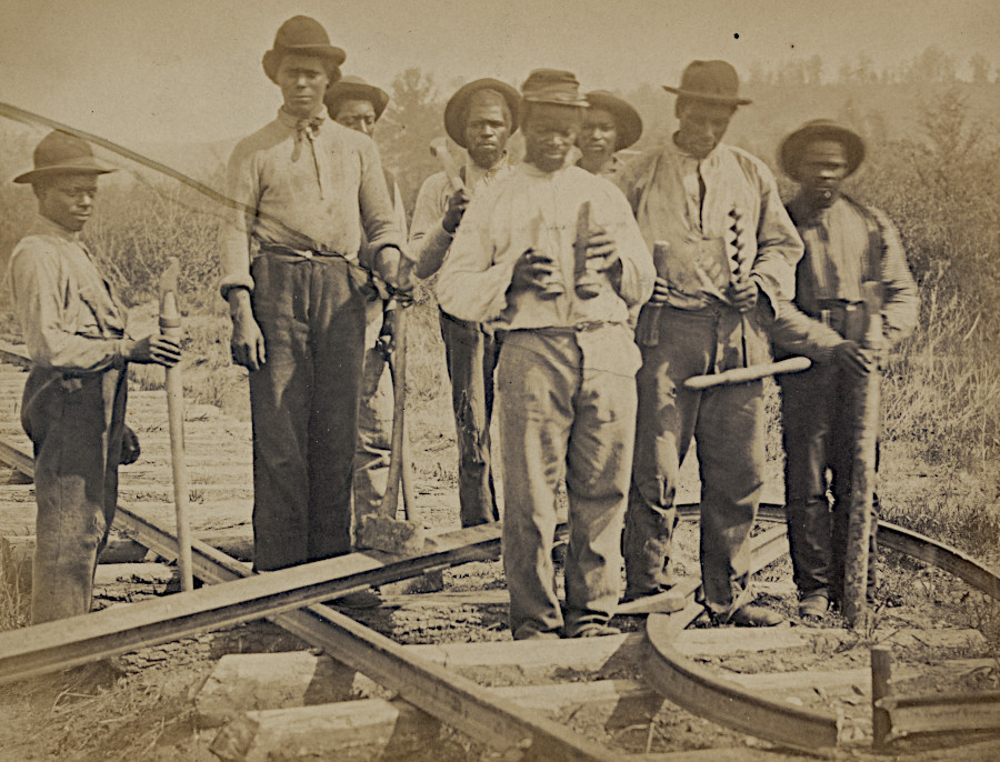 when Confederates destroyed track, the US Military Railroad obtained local labor for repairs