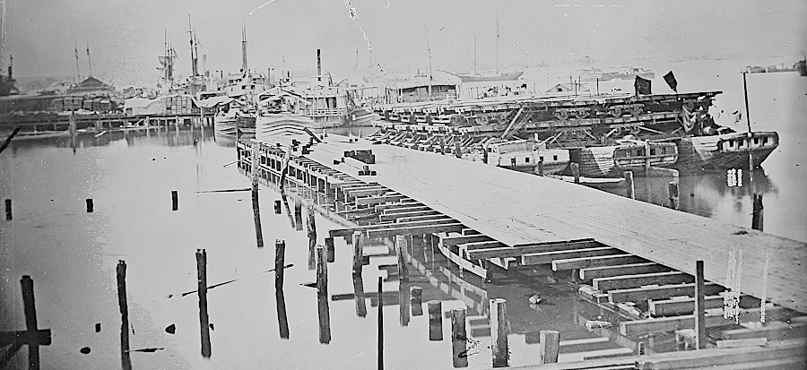 Union forces built a railhead on the Pamunkey River and used the York River Railroad to transport troops/supplies