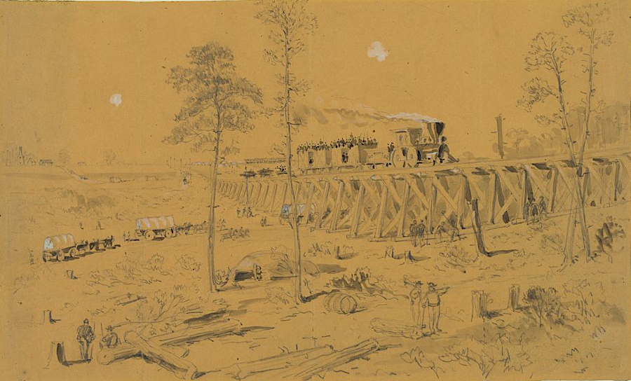 the US Military Railroad supplied Union forces during the siege at Petersburg