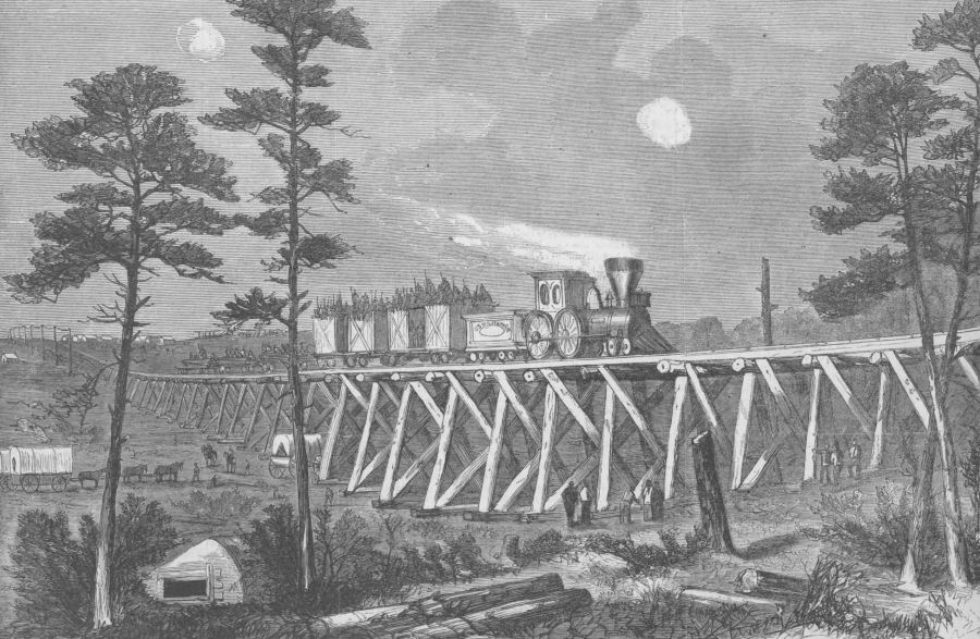 extending the City Point Railroad required building trestles across multiple streams in Prince George County