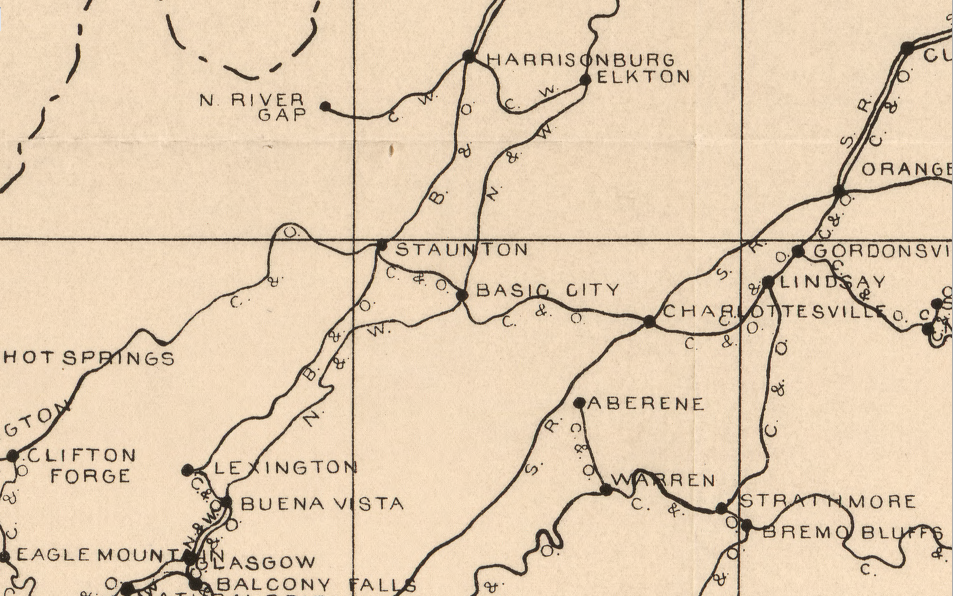 the Norfolk and Western Railroad ran east of Massanutten Mountain, while the Baltimore and Ohio-controlled Valley Railroad was on the west side