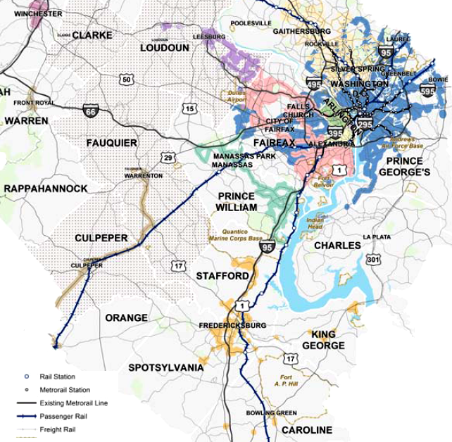 after the W&OD railroad was abandoned, extending Metrorail via the Silver Line was the only way to provide any form of passenger rail service north of I-66 and south of the Potomac River
