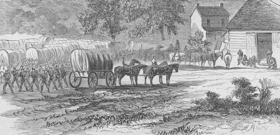 away from railroads, Civil War armies had to dedicate wagons to carry fuel for the horses, making it harder to supply the soldiers