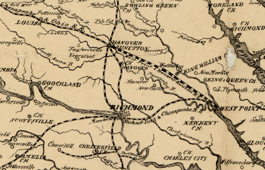 West Point was considered as the terminus for the Chesapeake and Ohio Railroad, before the line was extended from Richmond to Newport News