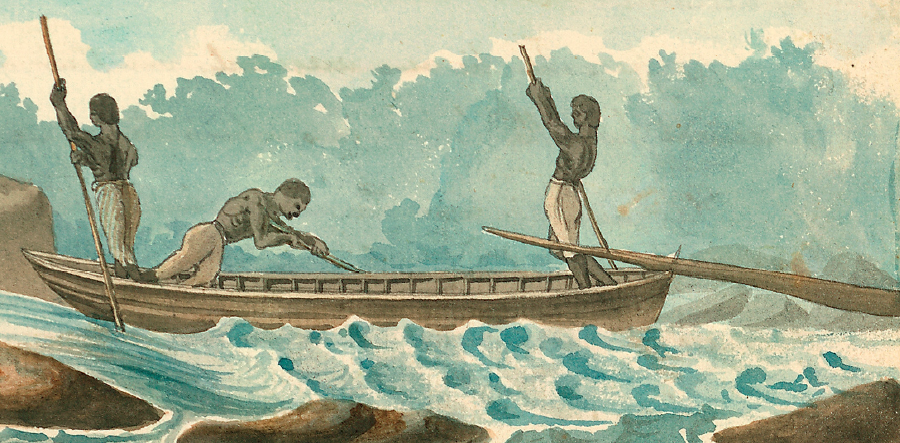 cargo could be floated through the Fall Line rapids in batteaux, sometimes by slaves