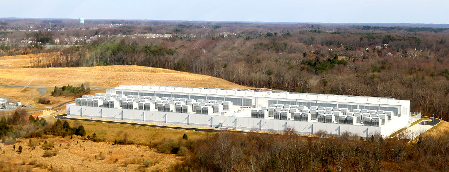 data centers are concentrated in Northern Virginia, such as this one near the Manassas Regional Airport