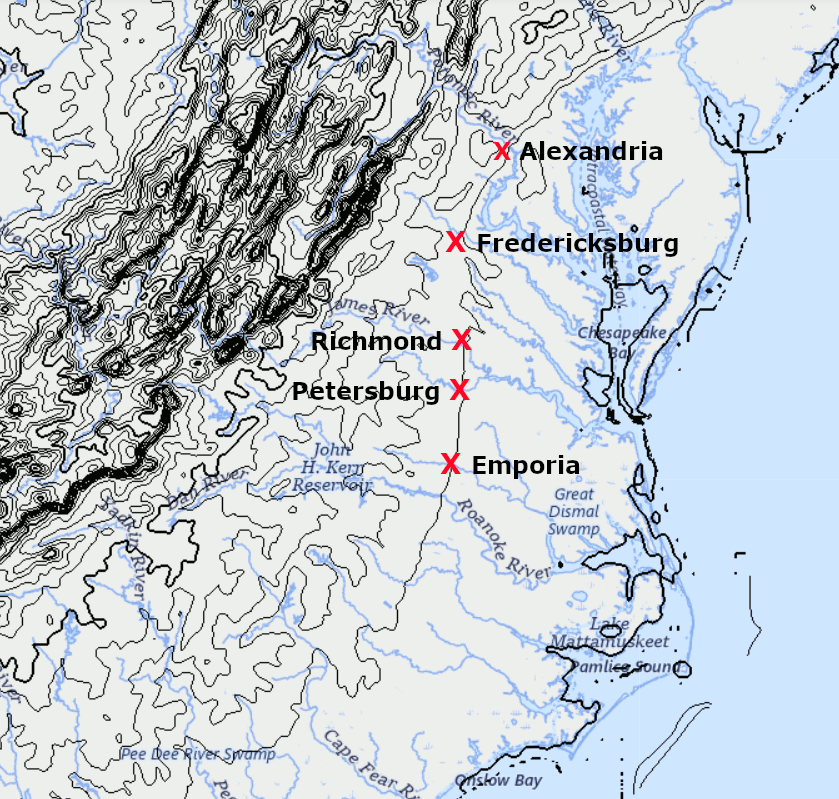 the Fall Line, the head of navigation, determined the location of what are now the first- or second-most populous cities in six states