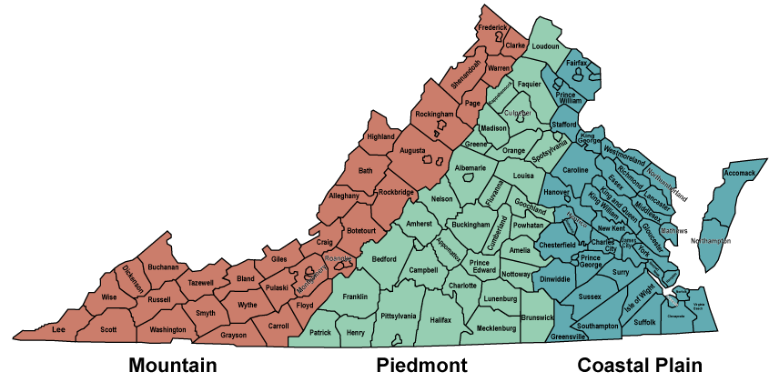 the Piedmont is west of the Coastal Plain