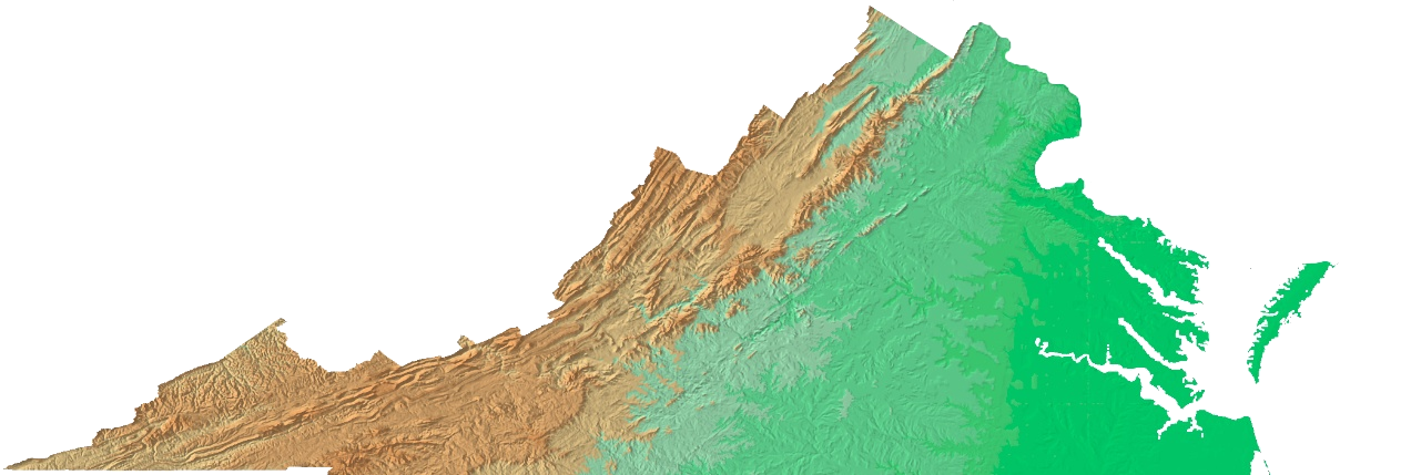 relief map of Virginia