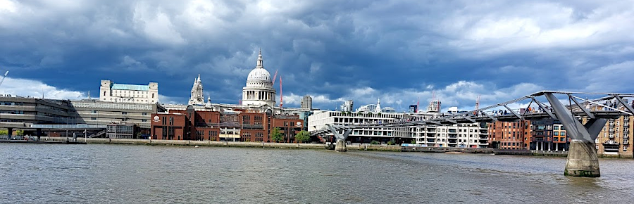 St. Paul's Cathedral still dominates the London skyline north of the Thames River, asserting Church of England authority