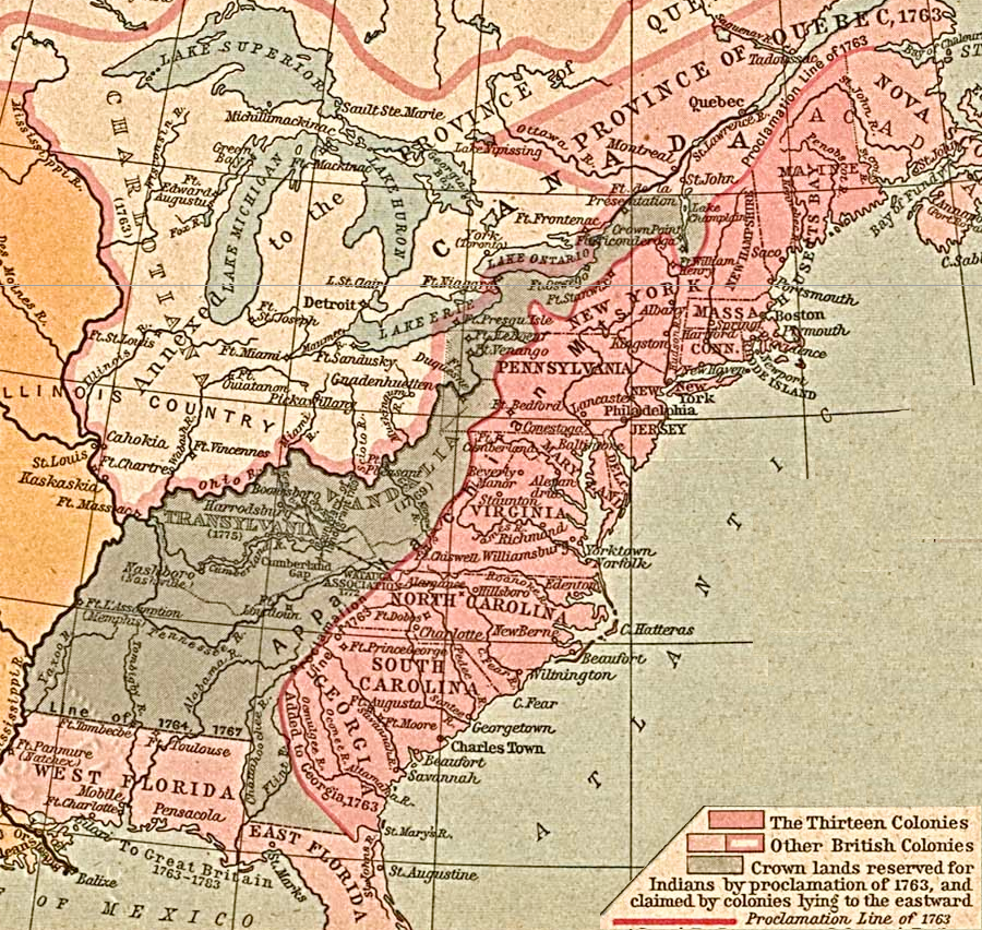 the Proclamation of 1763 was intended to block new colonial settlement in western New York and Pennsylvania, as well as western Virginia, North Carolina, and even Georgia