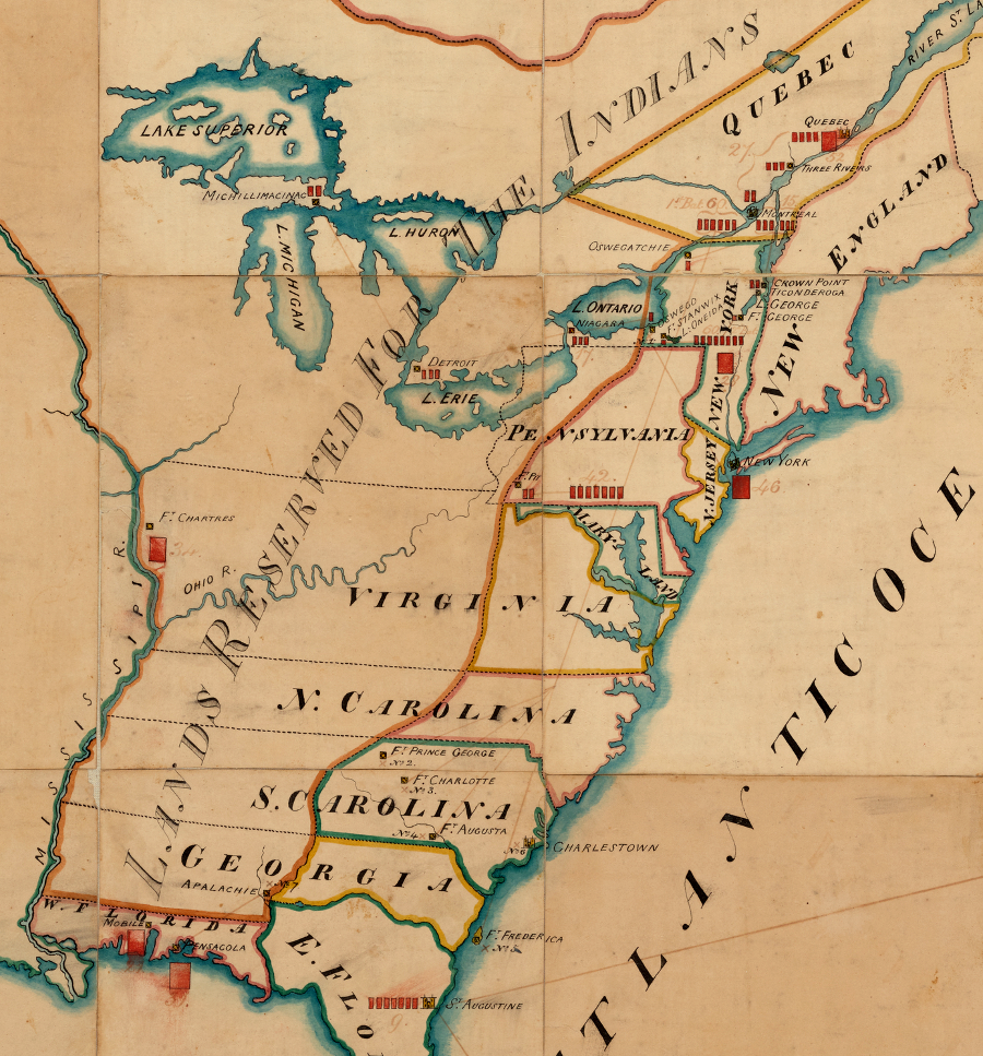 the Proclamation Line of 1763 created and Indian Reserve, but British officials and colonial leaders then authorized new treaties that moved the settlement line further west