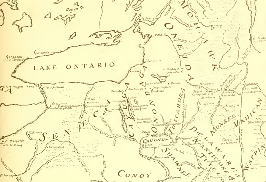 the Six Nations - Seneca, Cayuga, Onondaga, Tuscarora, Oneida, and Mohawk - maintained a peace called the Covenant Chain with the English from the 1670's until the outbreak of the French and Indian War in 1753