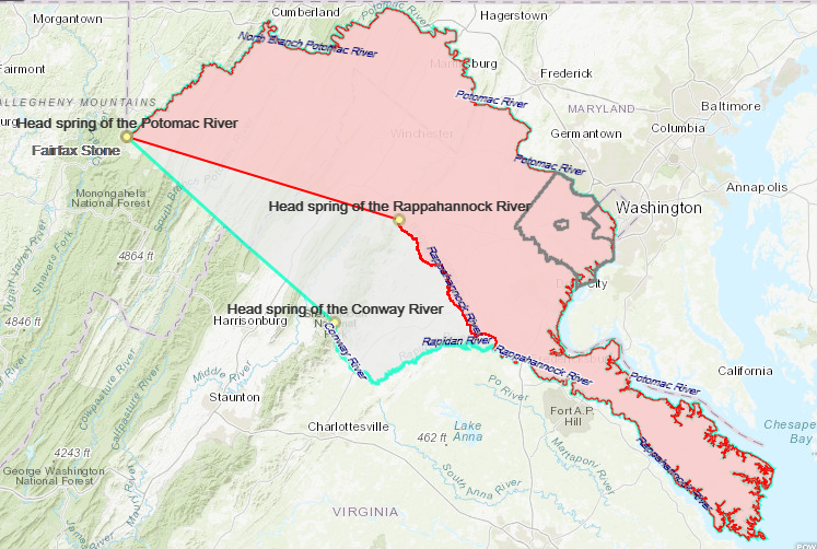 the Fairfax Grant could have been bordered on the south by the Rappahannock River, rather than the Rapidan River