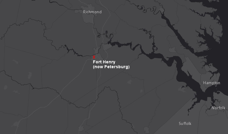 Fort Henry (and John Floyd's house across the Appomattox River) were designated in 1646 as the two authorized locations for Native American-colonial trade south of the James River