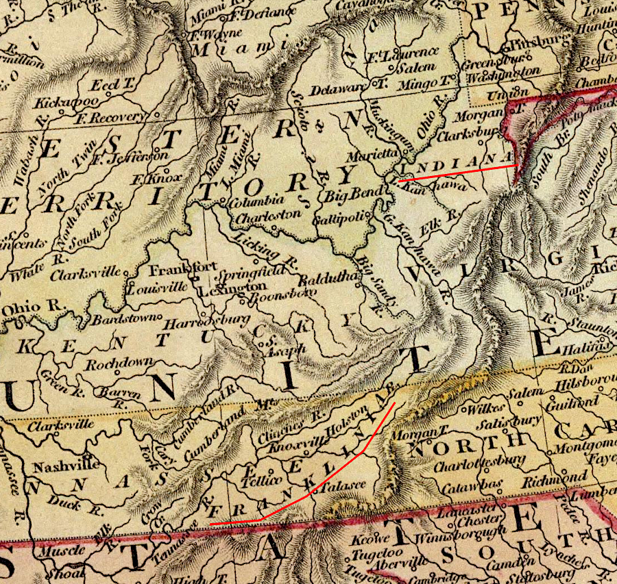 Indiana and Franklinia appeared on maps as late as when Thomas Jefferson sent Lewis and Clark to the Pacific Ocean in 1804