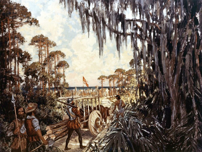 the Spanish founded the oldest continually-occupied colonial town in North America, St. Augustine, in reaction to a French settlement at what today is Jacksonville, Florida
